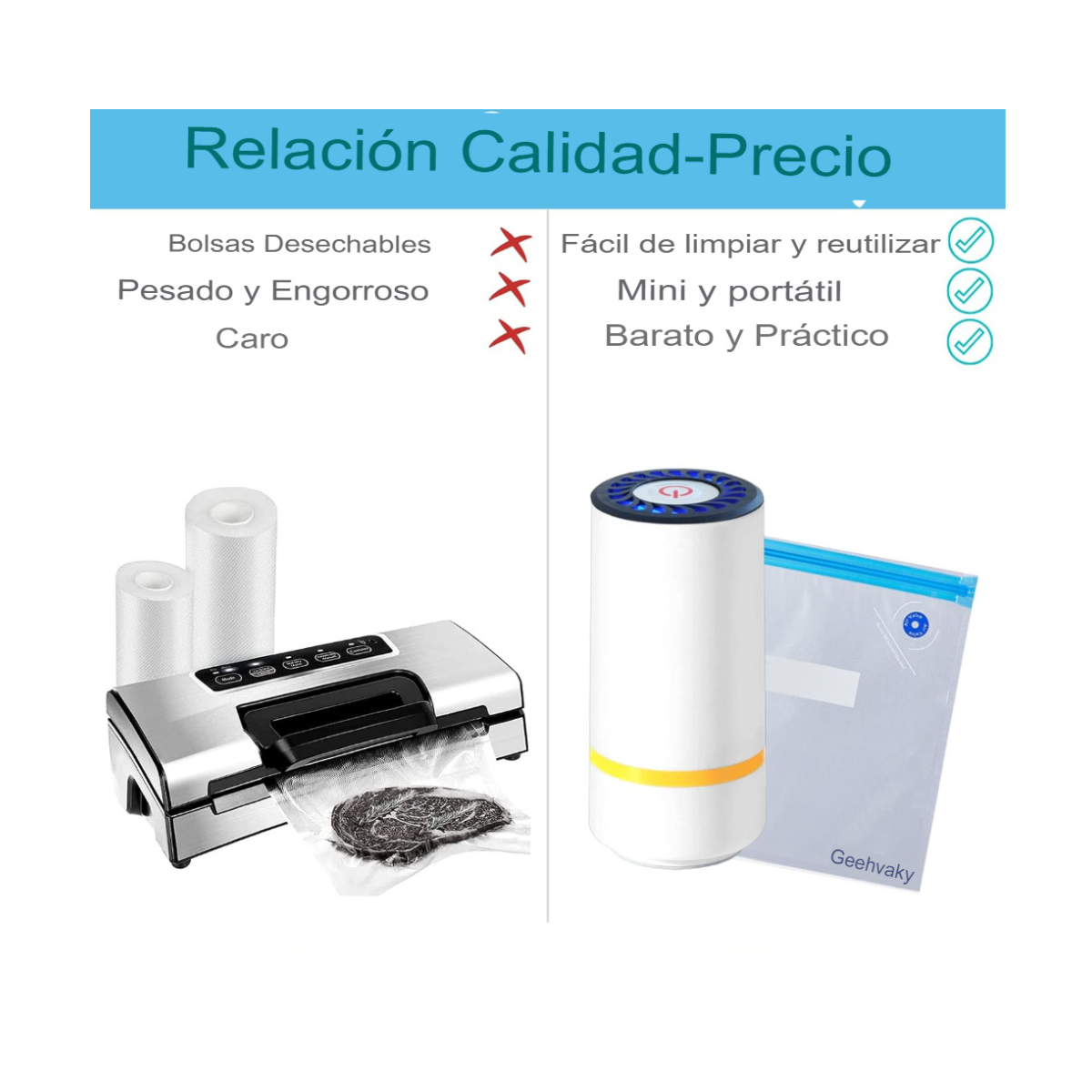 Chef Preserve - Sellador al Vacío + 6 Bolsas para empacar