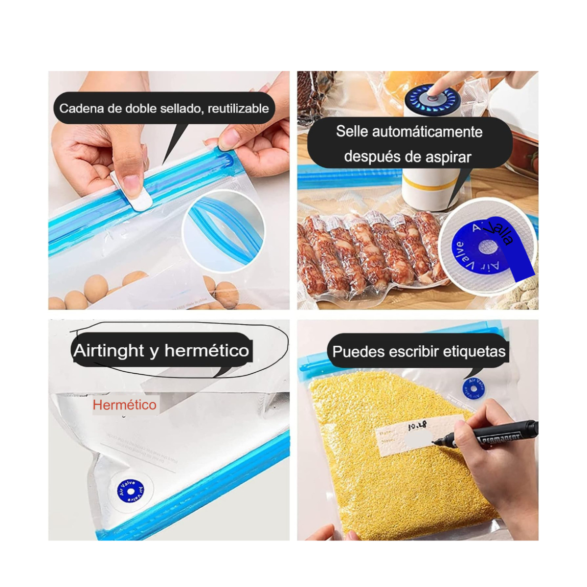 Chef Preserve - Sellador al Vacío + 6 Bolsas para empacar