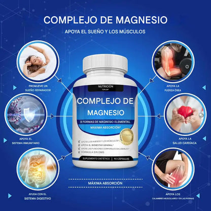 Magnesium Complex 1000 mg – EL ORIGINAL -  Mejor descanso, regresa al baño sin problemas y recuperación muscular