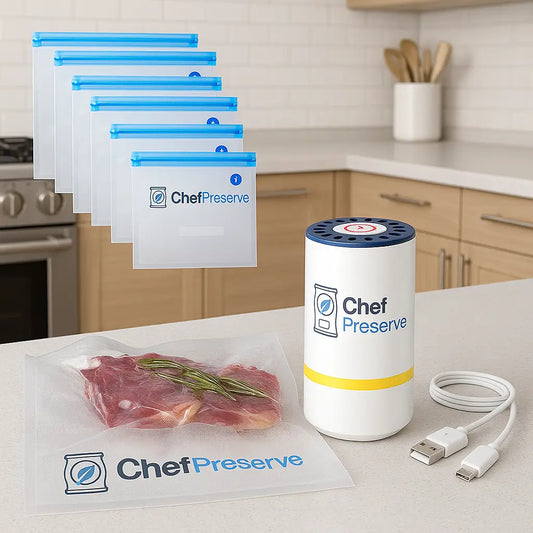 Chef Preserve - Sellador al Vacío + 6 Bolsas para empacar
