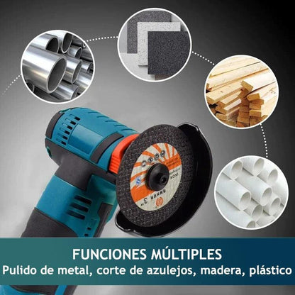 NO ESTÁ EN DROPI Cortech - Mini amoladora angular inalámbrica con 2 Baterias