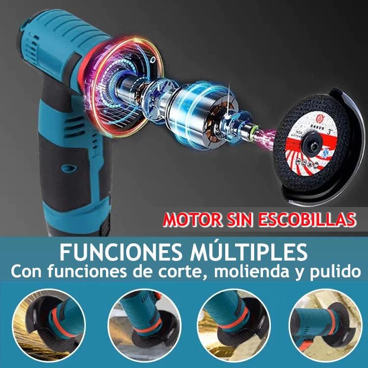 NO ESTÁ EN DROPI Cortech - Mini amoladora angular inalámbrica con 2 Baterias