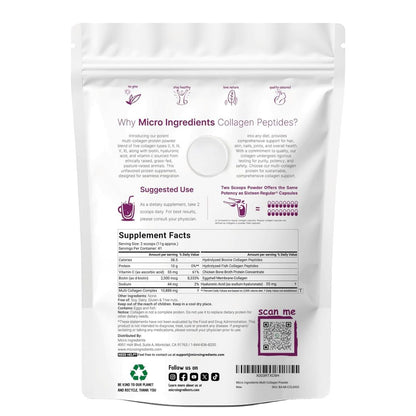 Péptidos de Colágeno  - Colágeno hidrolizado de origen natural - Para el cuidado del cabello, la piel, las uñas y las articulaciones