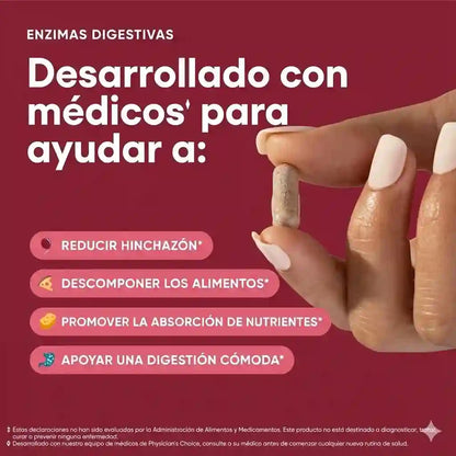 Enzimas Digestivas Physician’s CHOICE: Tu Alivio Completo contra la Hinchazón y la Pesadez