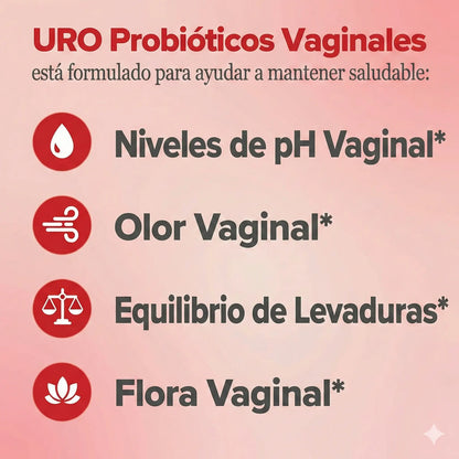 URO Probioticos vaginales, Control del mal olor, y regula el pH íntimo