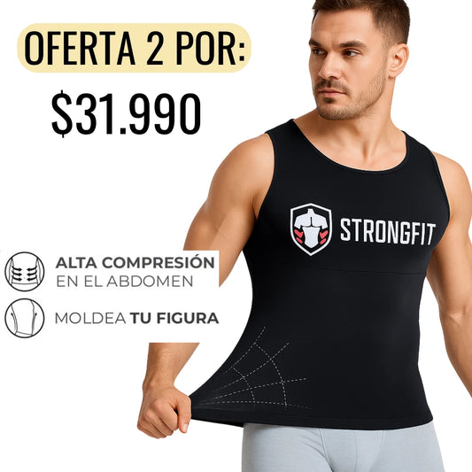 2 Camisillas de Compresión StrongFit. Colores Negra y Blanca (Se envía al AZAR).