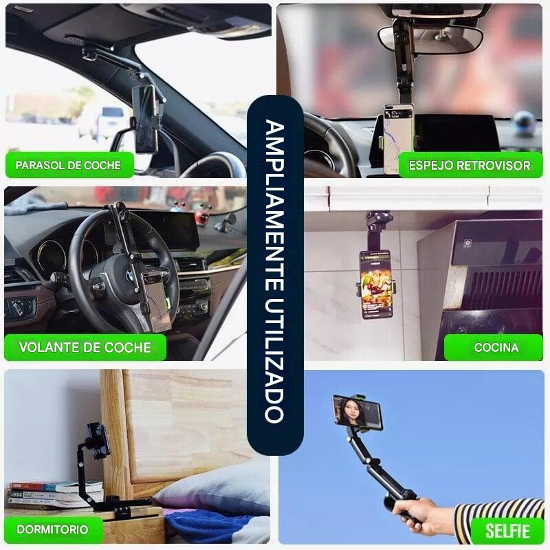 Safe View: Soporte 360° para Celular en Parasol: Manejá Seguro y con Todo a la Vista