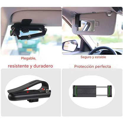 Safe View: Soporte 360° para Celular en Parasol: Manejá Seguro y con Todo a la Vista